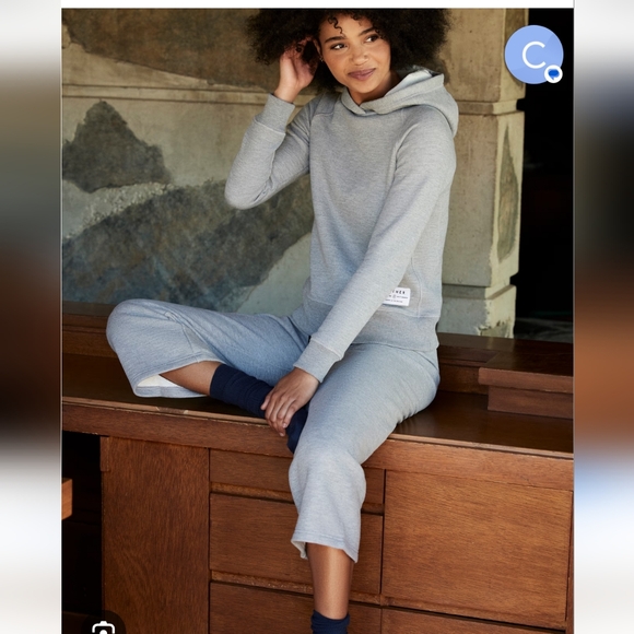 Aether Pants - NWT Aether x Foundation Cropped Hoodie Light Heather Grey Luxury Athleisure